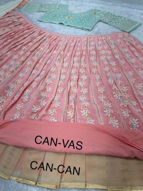 BRIDAL WEAR HEAVY EMBROIDERED MT 1008 GEORGEET Lehenga choli manufacturers in Pune